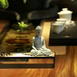 Будда по микроамбэк -ландшафтному ландшафтному дизайне статуи Будды, цветочный бонсай, фальшивые горы, вода, водянистое ландшафтное украшение гостиной дзен китайский стиль