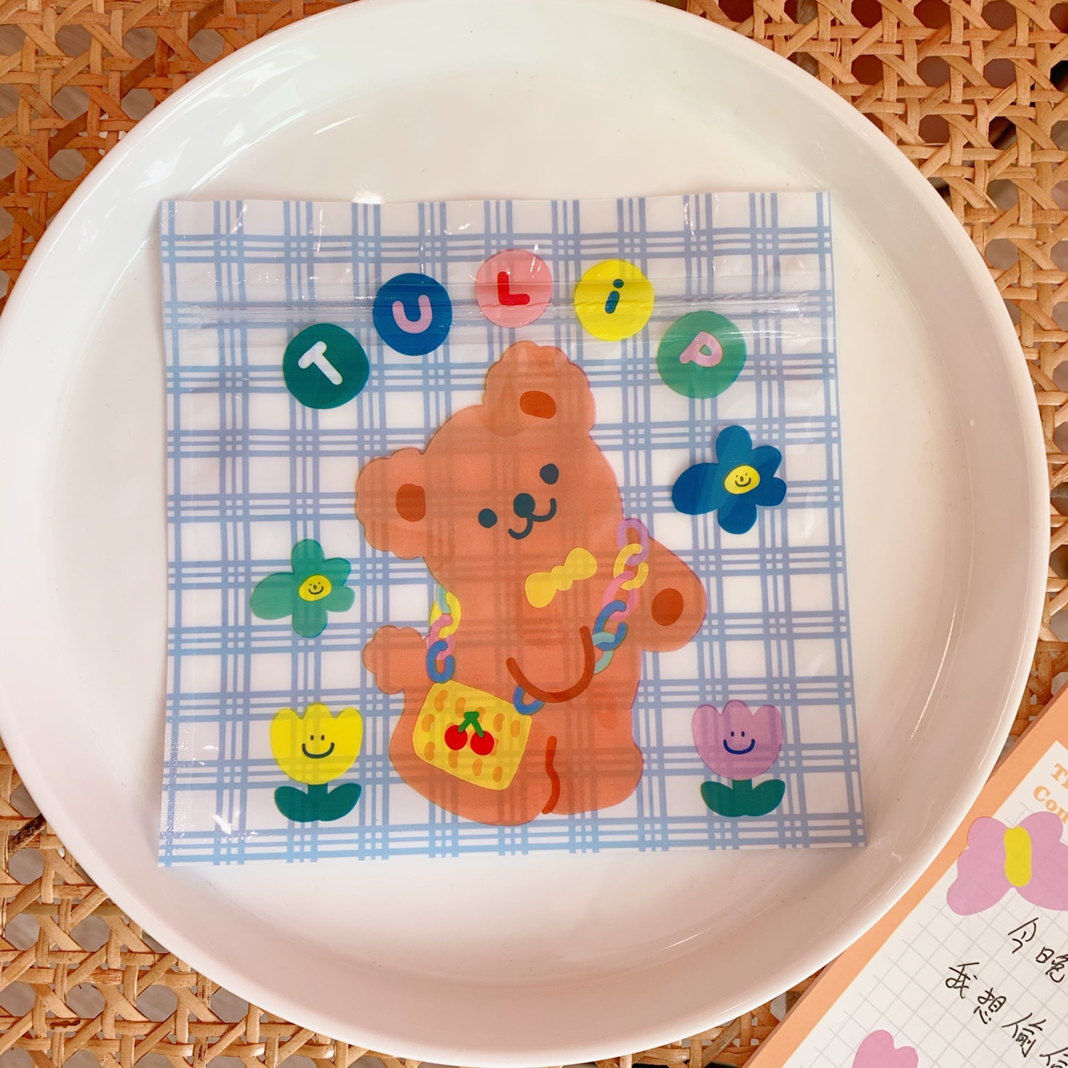 Backpack Bear【 9.9 free shipping 】 originality ins lovely snacks Small things Sealed bag Girlish heart Bear Storage trumpet packing bag