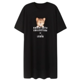 Летняя пижама, шелковая черная хлопковая юбка, большой размер