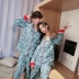 Bunny cotton vài bộ đồ ngủ mùa xuân và mùa thu nhà dịch vụ phù hợp với áo len dài tay Hàn Quốc phim hoạt hình nam nữ phù hợp với hai mảnh