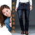 Mùa thu và quần jeans nam trung niên eo cao cha trung niên lỏng lẻo cộng với nhung dày co giãn ấm áp