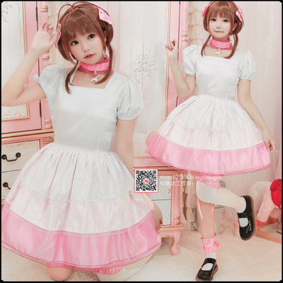 taobao agent Magic Card Girl Sakura Sakura Pink Battlewear Dress COS clothing Dress Princess Skirt Wood Book Sakura