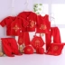 Mùa xuân mới sơ sinh lớn màu đỏ 10 piece hộp quà tặng bé tháng quần áo quà tặng bé quần áo màu đỏ quà tặng set quà tặng trẻ sơ sinh Bộ quà tặng em bé