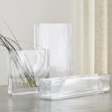 Творческий ваза стеклянный гидропонный цветок прозрачный прямоугольный плоский аквариум с плоским аквариумом Простой столик цветок