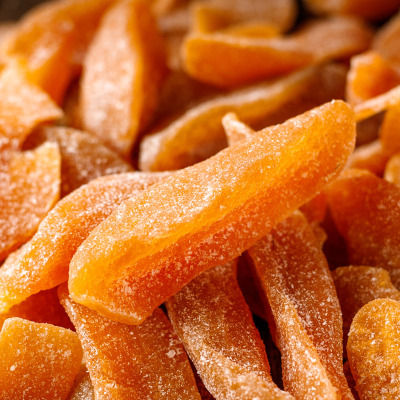 黄桃干 水蜜桃干500克包邮桃肉桃干桃脯桃条水果干休闲零食果脯_聚