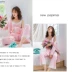 Đồ ngủ cho bà bầu ba mảnh kiểu Nhật kimono sau sinh cho con bú và cho con bú thời trang cotton cotton Hàn Quốc phù hợp với dịch vụ tại nhà - Giải trí mặc / Mum mặc