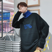 Thu đông 2018 phiên bản Hàn Quốc mới của xu hướng áo len nam cổ cao màu áo len lỏng áo len học sinh