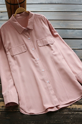 Весенняя рубашка, хлопковый лонгслив, в корейском стиле, свободный крой