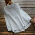 6631 mới mùa thu của phụ nữ sợi cotton đồng màu áo sơ mi lỏng lẻo Hàn Quốc giản dị đáy ve áo dài tay áo pull trên - Áo sơ mi Áo sơ mi