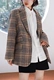 Mùa thu đông 2018 mới của phụ nữ phiên bản Hàn Quốc của áo khoác kẻ sọc ngắn retro blazer len hoang dã - Áo Hàn Quốc áo dạ ngắn hàn quốc Áo Hàn Quốc