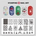 Tấm in nghệ thuật móng tay Ông già Noel Series Bông tuyết Elk Chuyển Công cụ nghệ thuật làm móng Tự làm mẫu tem in - Công cụ Nail