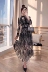 váy trứng Mối tình đầu của Pháp là rất cổ tích quần áo mùa thu 2021 váy dài mới của phụ nữ váy ren đen hai mảnh - Váy dài