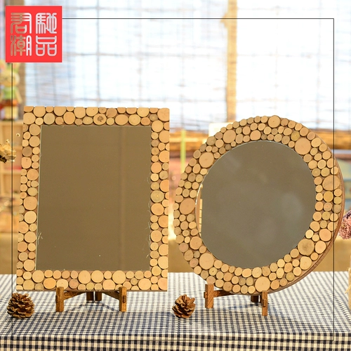 Junchi Chao Pin, Тайвань в стиле иностранной торговли Импорт и экспорт -макияж зеркало деревянное зеркало макияжа может сложить складное заправковое зеркало ретро зеркало