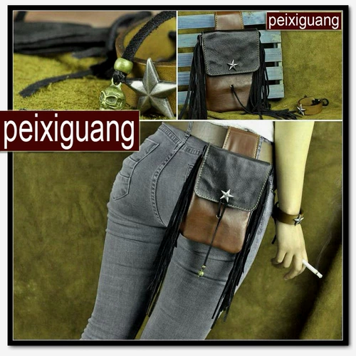 Поясная сумка, кожаная ретро барсетка подходит для мужчин и женщин, «сделай сам», из натуральной кожи