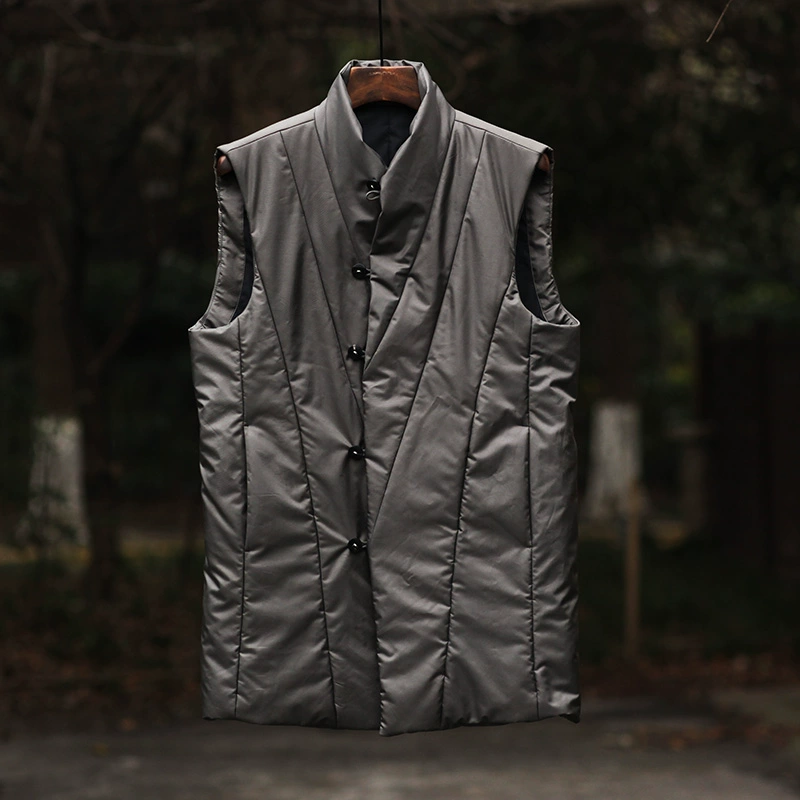 Bùn sông thiết kế ban đầu retro Trung Quốc phong cách áo ghi lê nam vest giản dị vest nam ấm vest dụng cụ áo ghi lê - Dệt kim Vest