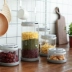 Nhà Kawashima Niêm phong lon Đồ dùng nhà bếp bằng thủy tinh Lưu trữ Bình trong suốt Lon trà Lưu trữ Bình thủy tinh Chai thủy tinh Spice Jar CW-11 nồi hấp Phòng bếp