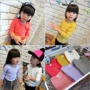 Phiên bản Hàn Quốc của mùa xuân và mùa đông và quần áo trẻ em bằng gỗ mới bằng tai gái bằng vải cotton áo thun dài tay màu kẹo áo sơ mi áo thun cộc tay cho bé