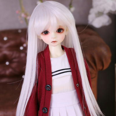 taobao agent BJD wig silver straight hair 1/4 female baby wig white super fairy ancient wind long hair delivery