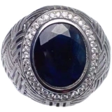 Натуральное сапфировое кольцо с камнем подходит для мужчин и женщин, 4 карат, серебро 925 пробы