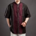 Cao cấp của nam giới Tang phù hợp với mùa hè ngắn tay áo boutique Xiangyun Trung Quốc phong cách cổ áo sơ mi lụa trang phục dân tộc