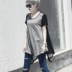 2019 áo thun mới của phụ nữ khâu voan phiên bản Hàn Quốc của áo thun ngắn tay áo thun dáng xòe - Cộng với kích thước quần áo Cộng với kích thước quần áo