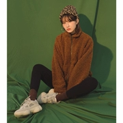 LOVEHEYNEW Phiên bản Hàn Quốc của áo khoác mùa đông đơn giản màu đơn giản 2018 áo khoác len mới ấm áp nữ