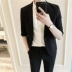 2018 mùa xuân và mùa hè bảy- điểm tay áo kinh doanh bình thường mỏng phù rể phù hợp với người đàn ông phù hợp với chín quần hai bộ áo vest nam Suit phù hợp