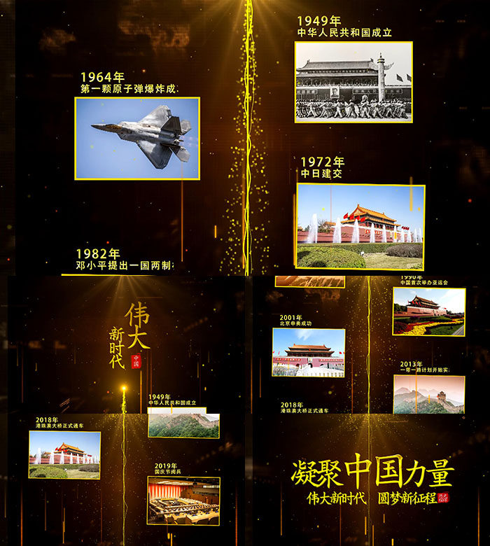 回顾历史企业大事记发展历程图文展示ae片头模板