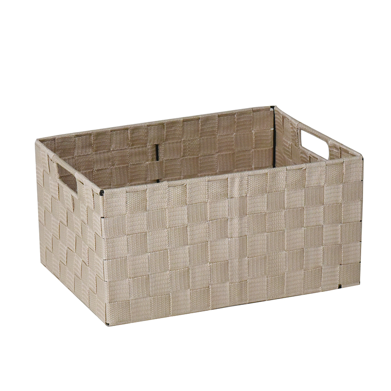 Silver Grayfabric art nylon lidless Basket student book Finishing box cupboard Storage basket Clothing Storage basket weave storage box
