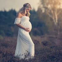 Phụ nữ mang thai ảnh quần áo 2019 thời trang mới mẹ bầu ảnh mẹ váy ren chụp ảnh mẹ nóng chụp ảnh châu Âu và Mỹ - Áo thai sản các thương hiệu đầm bầu nổi tiếng