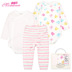 Momscare cotton quần áo trẻ sơ sinh hộp quà tặng 0-3-12 tháng liền mạch jumpsuit hộp quà tặng 3 mảnh mua đồ cho trẻ sơ sinh Bộ quà tặng em bé