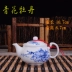 Jingdezhen gốm ấm trà nồi duy nhất kungfu tea set nhỏ mini xử lý Trung Quốc sản xuất trà màu xanh và trắng sứ mất mát bộ pha trà đạo Trà sứ