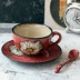 (bao gồm cả thìa) tráng men lò nung bằng tay retro có màu cà phê cốc pha màu cốc cốc gốm sáng tạo cặp cốc - Tách Tách