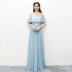 2018 mới của Hàn Quốc nữ phù dâu ăn mặc Liu Yifei với đoạn dài đoạn vai đầm voan chị váy