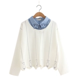 Весенняя рубашка, комплект, тонкая толстовка, футболка для школьников, 2020, тренд сезона, городской стиль, с вышивкой, оверсайз