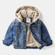 Áo khoác bé trai mùa thu đông denim cộng với nhung dày cho trẻ em mùa đông 2018 kiểu dáng áo khoác mới cho bé - Áo khoác
