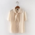8855 áo mùa hè mới Hàn Quốc phiên bản của đơn ngực ngắn tay màu của phụ nữ hoang dã ve áo tươi hàng đầu