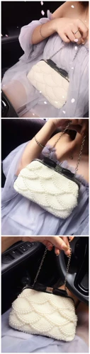Сумка через плечо из жемчуга, маленькая плетеная универсальная ретро небольшая сумка, коллекция 2021, популярно в интернете