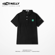 Ulzzang cao đẳng gió lỏng cotton polo áo sơ mi nam giới và phụ nữ rắn màu ngắn tay t-shirt hoang dã mùa xuân và mùa hè mới