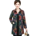 Áo khoác nữ mùa thu mới trong phần dài 40 tuổi Áo trung niên mẹ 50 tuổi áo dài tay in hoa cỡ lớn áo phao dáng dài hàn quốc Trench Coat