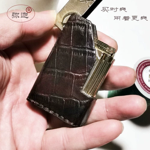 Dunhill, кожаная зажигалка, защитный чехол, крокодиловый принт, из натуральной кожи