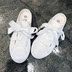 西西 小可 2018 夏 新款 mới phù hợp với màu sắc Harajuku chic hoang dã thấp-top giày giày nhỏ màu trắng để gửi ren phụ nữ Giày cắt thấp