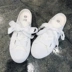 西西 小可 2018 夏 新款 mới phù hợp với màu sắc Harajuku chic hoang dã thấp-top giày giày nhỏ màu trắng để gửi ren phụ nữ