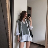 Рубашка, осенний модный дизайнерский ремень, длинный рукав, 2019, в корейском стиле