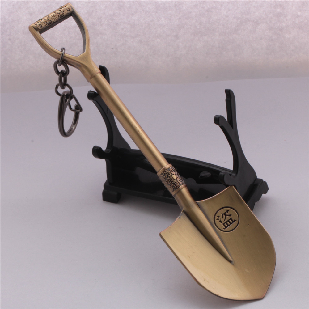 Luoyang Flat Shovel Key Chain CopperTomb robbery note periphery Little brother Zhang Qiling Military card Wu Xie Necklace Tomb robbery Military card Dog Tag student ornaments gift