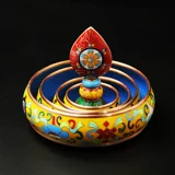 Jingtai Blue Copper Manzanpad с подносом с набором домашних принадлежностей в этническом стиле Mancharo Желтая большая доставка драгоценных камней