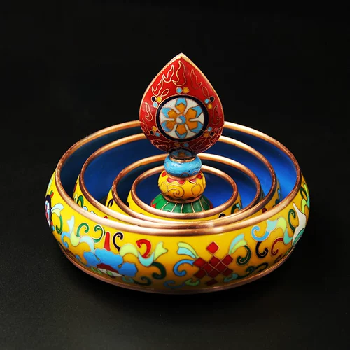 Jingtai Blue Copper Manzanpad с подносом с набором домашних принадлежностей в этническом стиле Mancharo Желтая большая доставка драгоценных камней