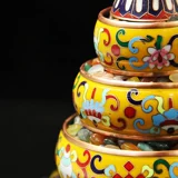 Jingtai Blue Copper Manzanpad с подносом с набором домашних принадлежностей в этническом стиле Mancharo Желтая большая доставка драгоценных камней