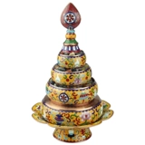 Jingtai Blue Copper Manzanpad с подносом с набором домашних принадлежностей в этническом стиле Mancharo Желтая большая доставка драгоценных камней