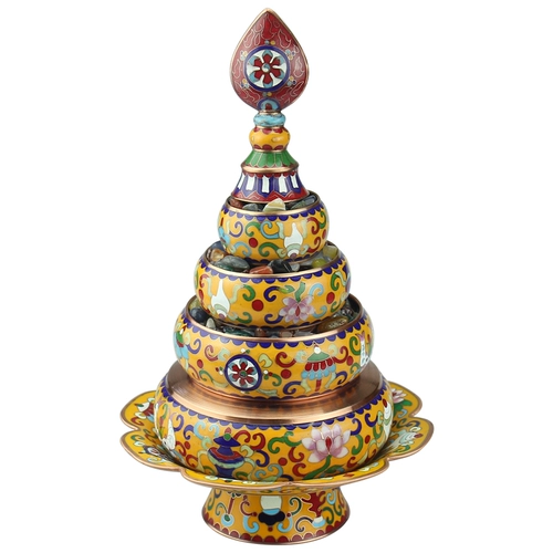 Jingtai Blue Copper Manzanpad с подносом с набором домашних принадлежностей в этническом стиле Mancharo Желтая большая доставка драгоценных камней